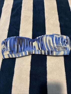 Athleta Blue, White & Navy Strapless Bandeau Top